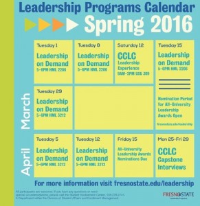leadership spring calendar