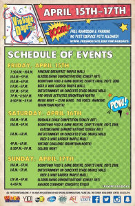 Vintage Days Schedule of Events